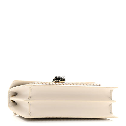 Bulgari Calfskin Woven Chain Serpenti Forever Crossbody Bag White 5 of 10