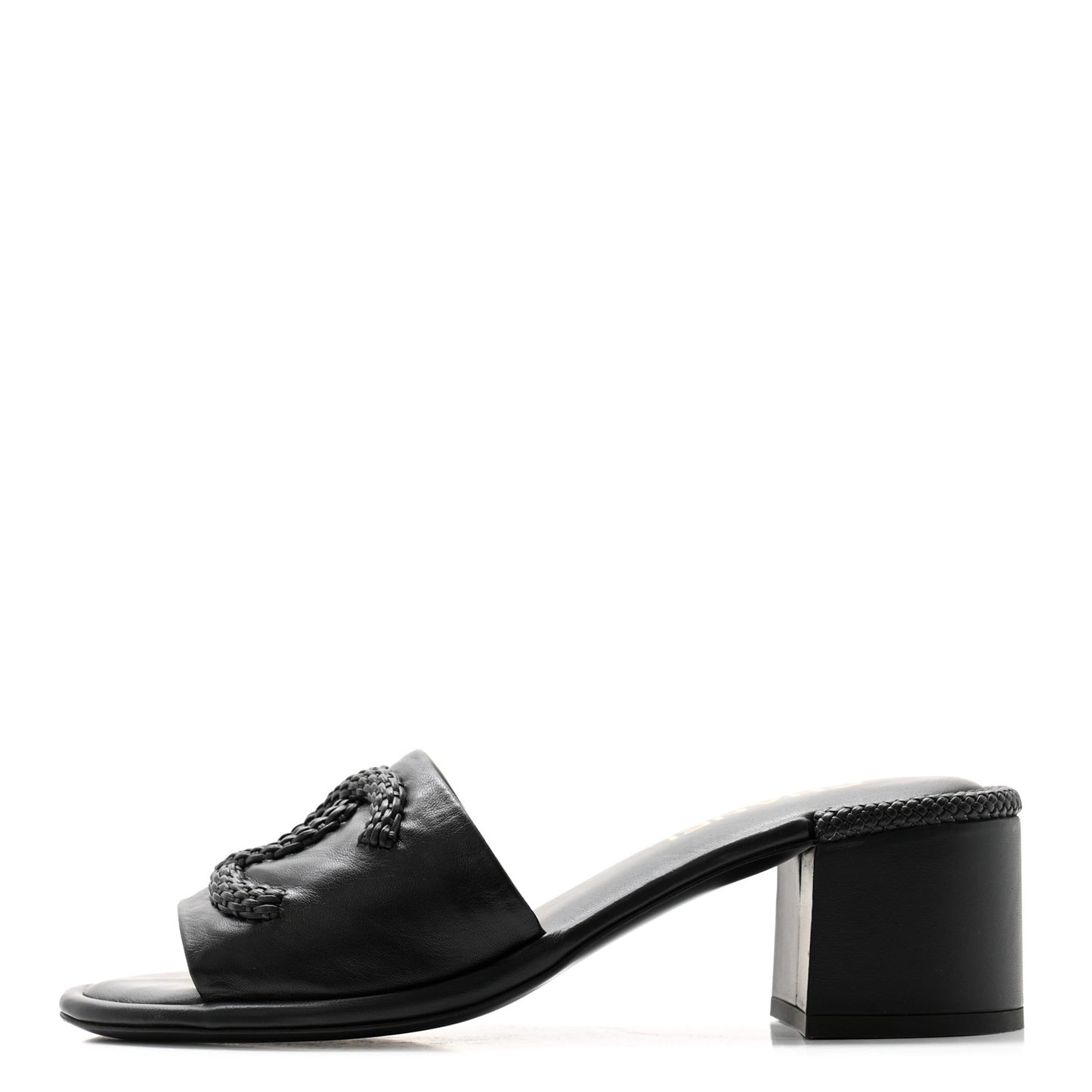 Lambskin CC Braided Mules 38 Black