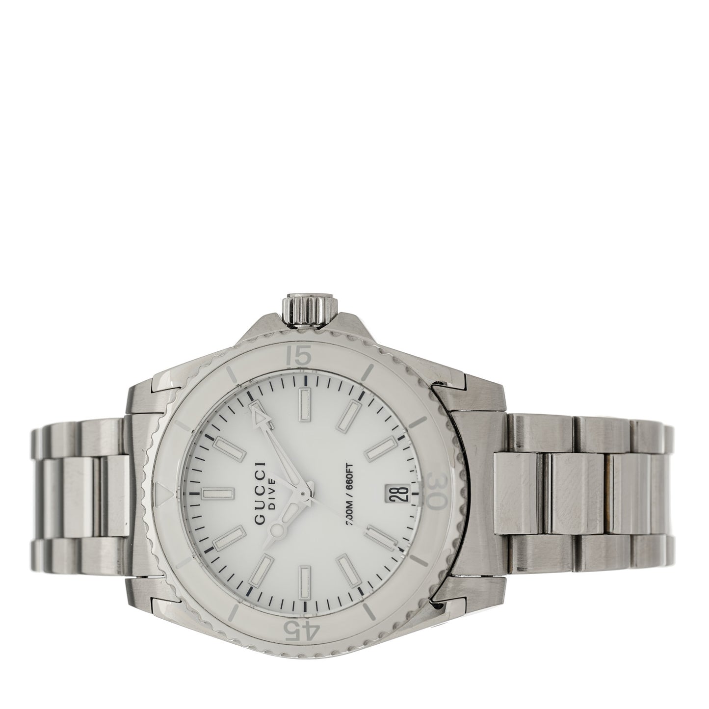 Stainless Steel 32mm Dive Quartz Watch White