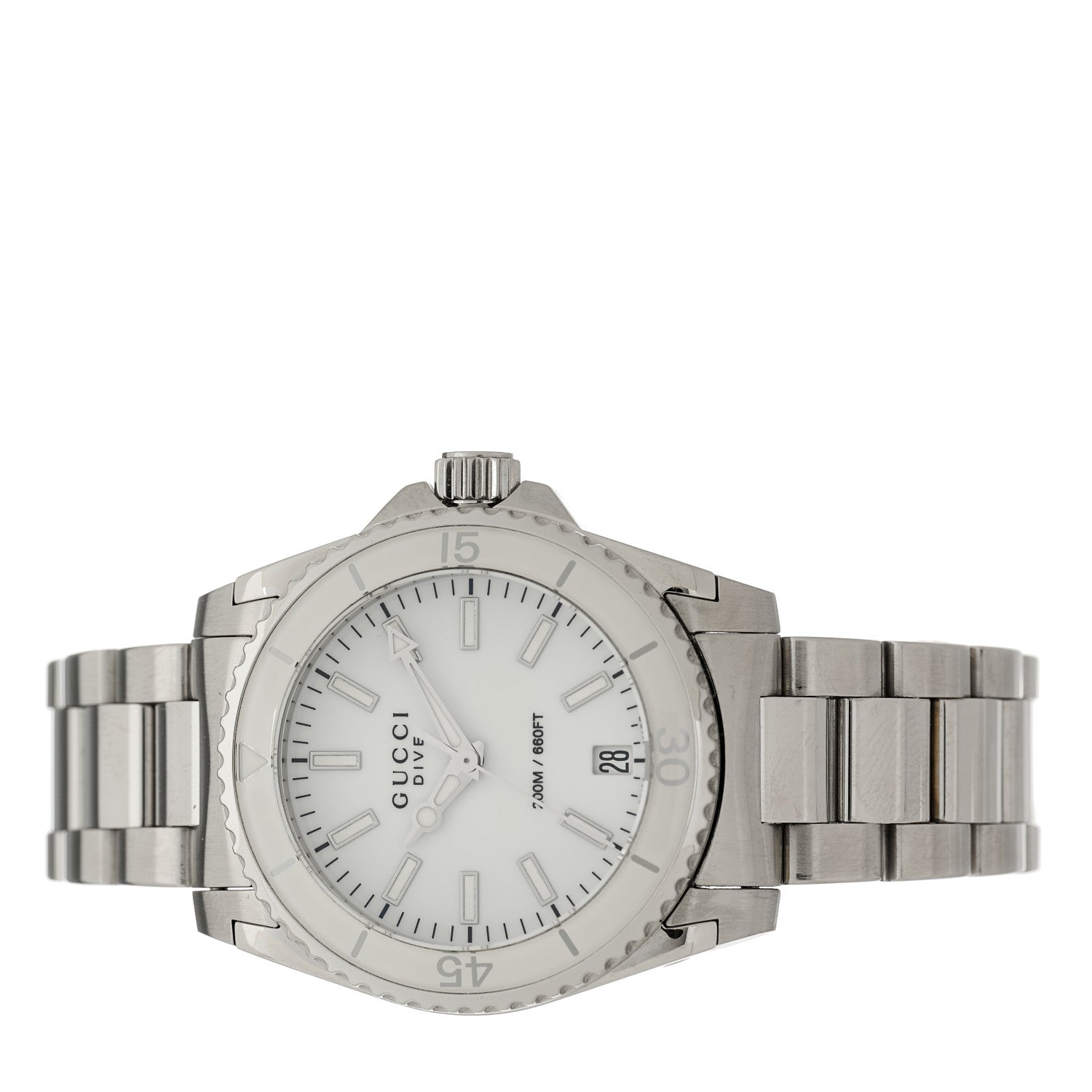 Gucci Stainless Steel 32mm Dive Quartz Watch White 2 of 5