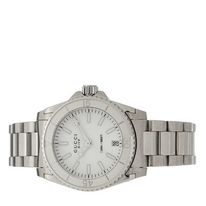 Gucci Stainless Steel 32mm Dive Quartz Watch White 2 of 5