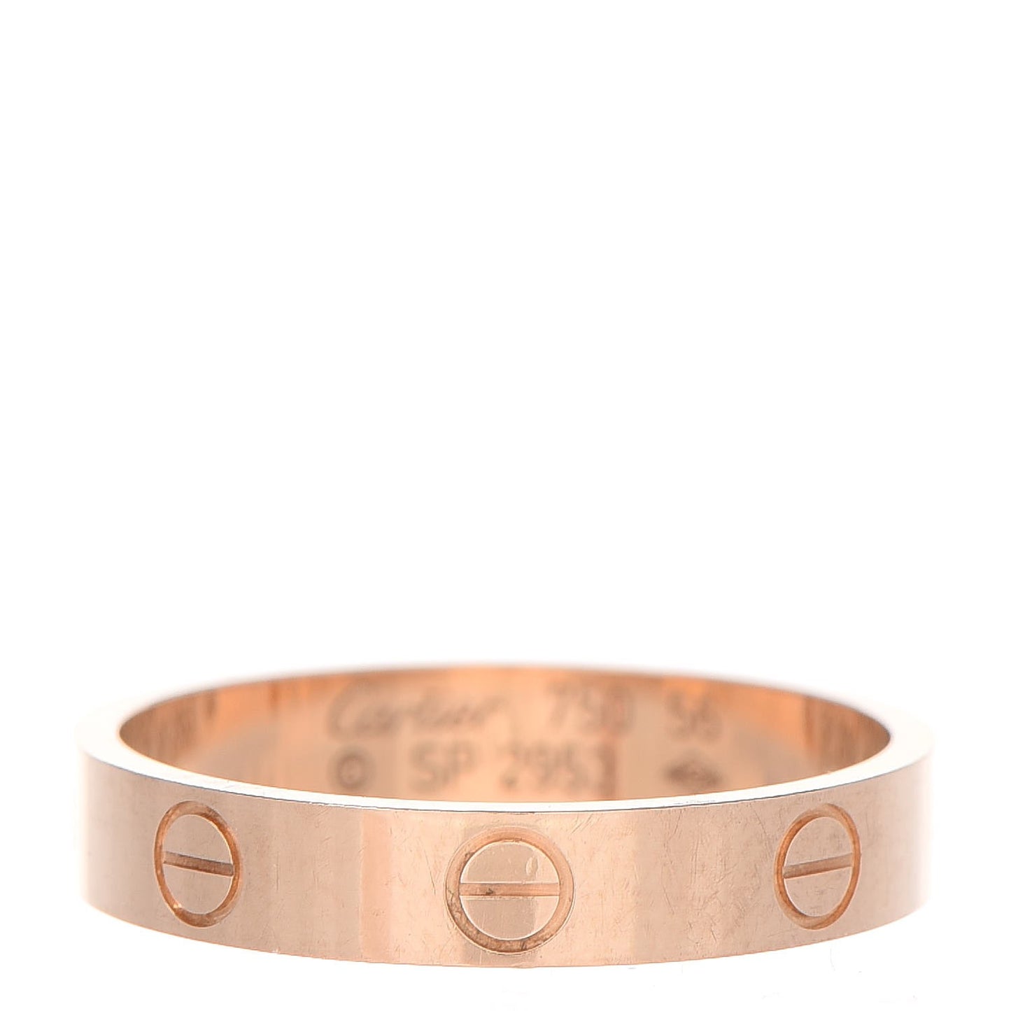 18K Yellow Gold 3.5mm LOVE Wedding Band Ring 56 7.5