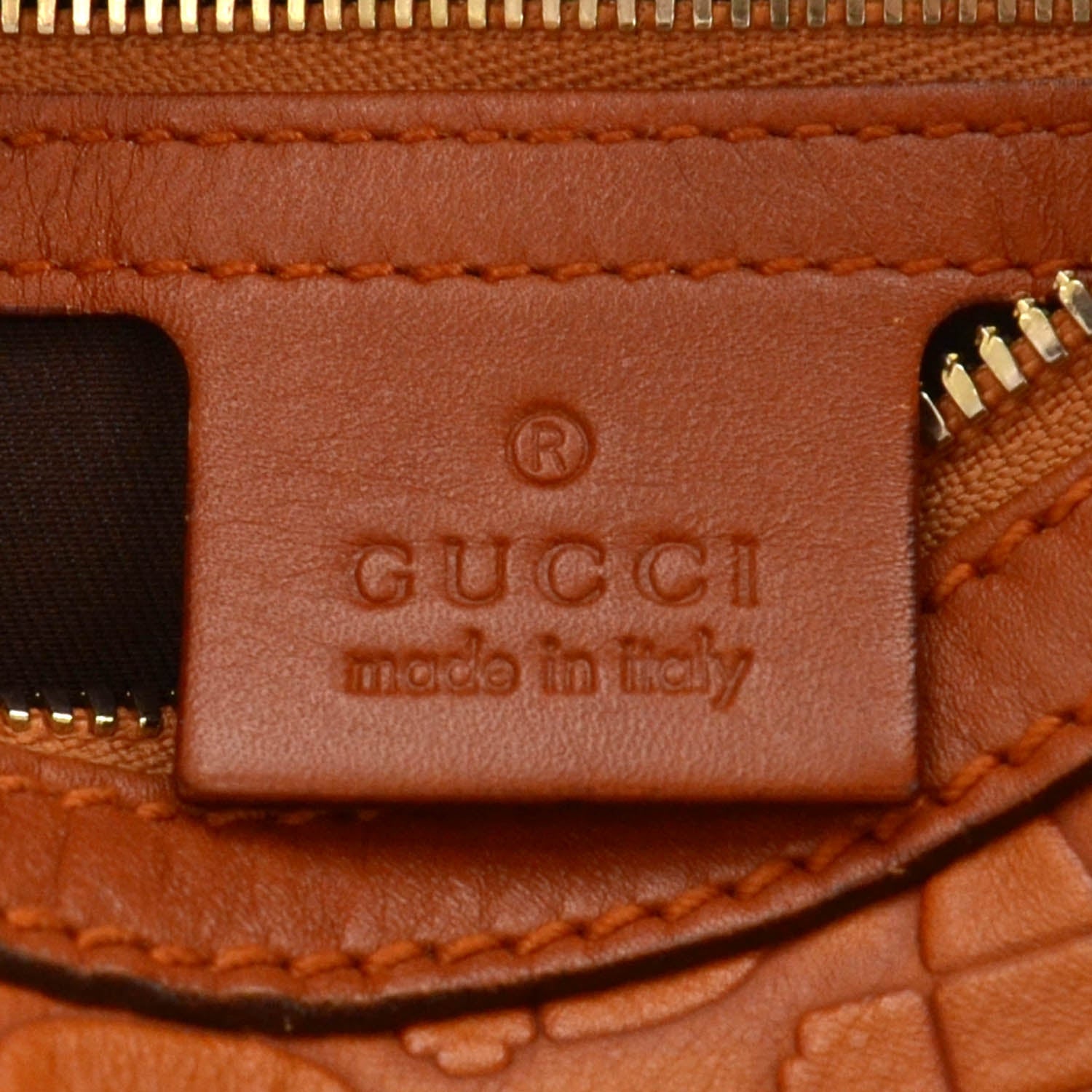 Gucci GGUCCI Calfskin Horsebit Embossed Glam Hobo Tan 5 of 9