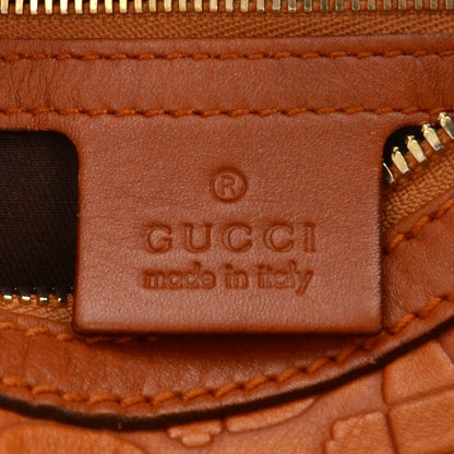 Gucci GGUCCI Calfskin Horsebit Embossed Glam Hobo Tan 5 of 9