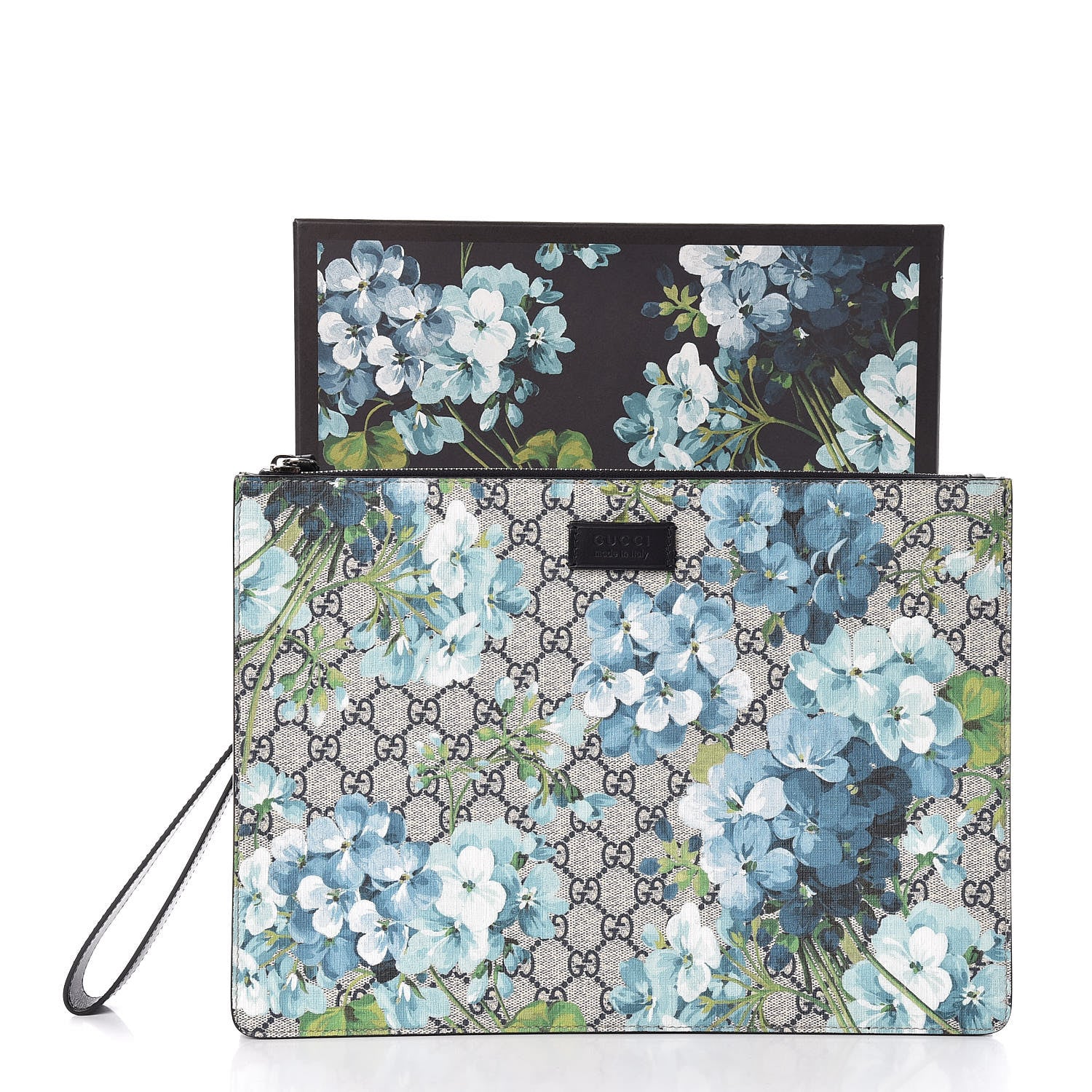 Gucci GG Supreme Monogram Blooms Medium Documents Holder Beige Blue Black 8 of 8