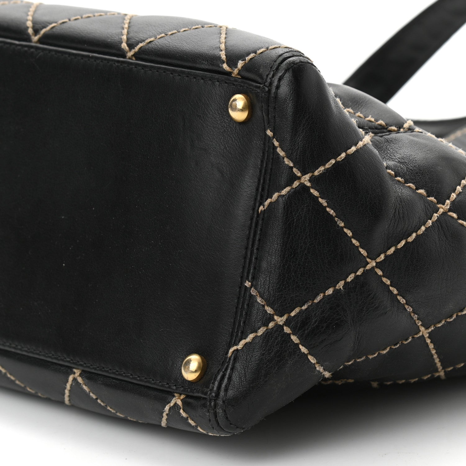 Chanel Calfskin Medium Wild Stitch Tote Black 9 of 9