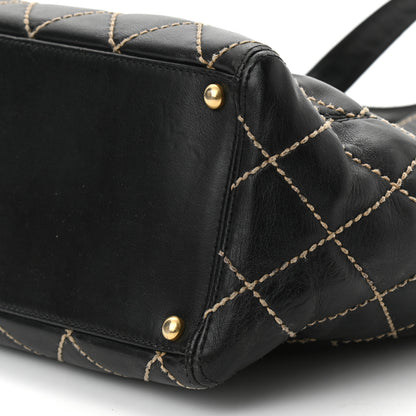 Chanel Calfskin Medium Wild Stitch Tote Black 9 of 9