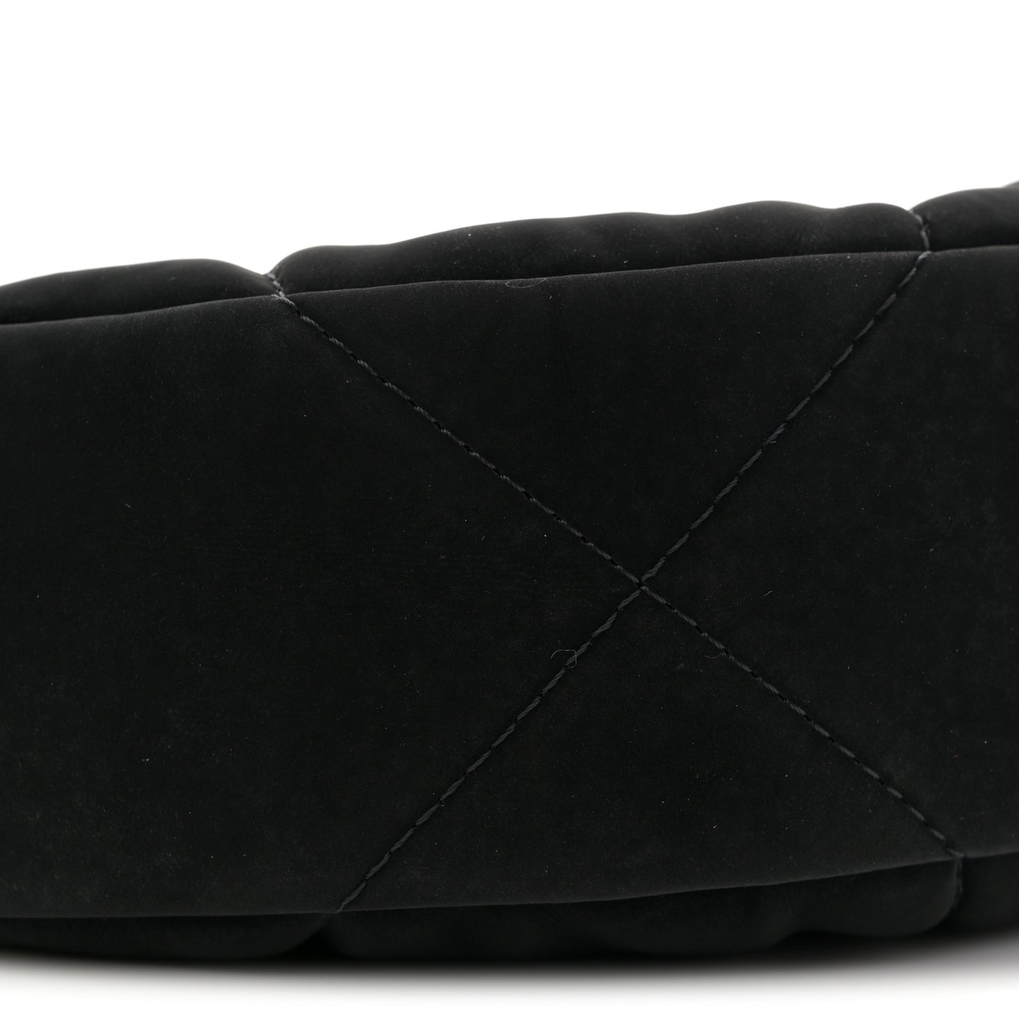 Velvet Effect Nylon Shiny Crumpled Calfskin Coco Neige Quilted Clutch With Chain Black