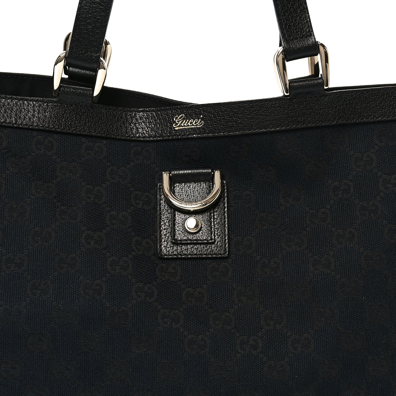 Gucci Monogram Large Abbey Tote Navy Black 7 of 9