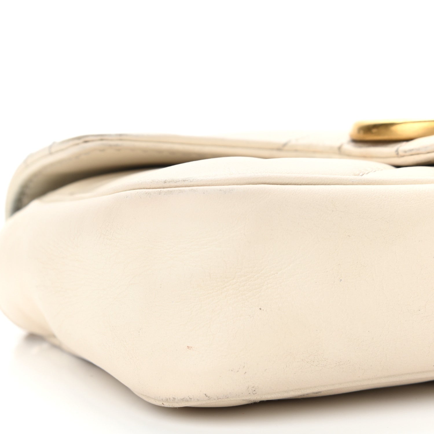 Gucci Calfskin Matelasse Super Mini GG Marmont Shoulder Bag White 9 of 17