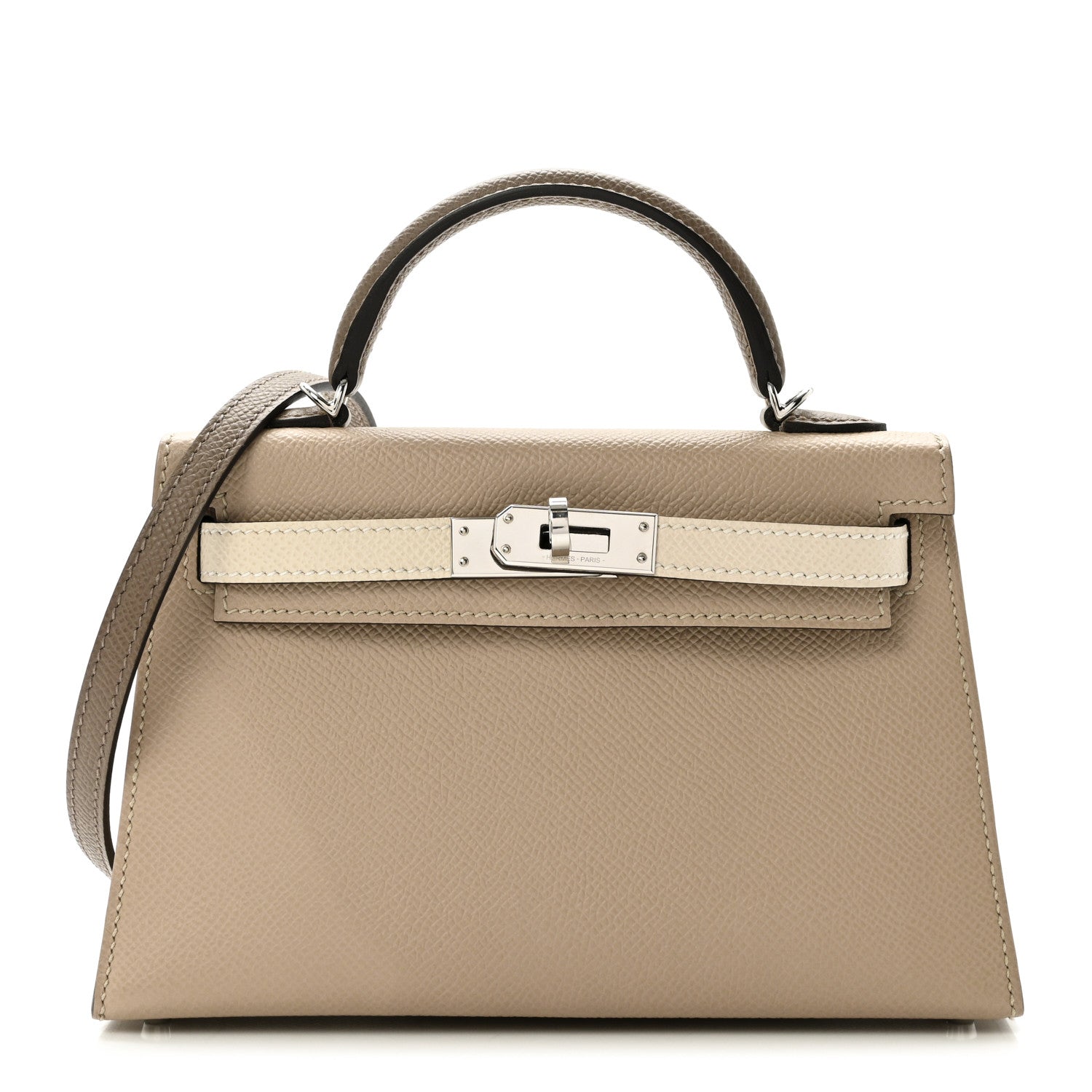 Hermes Epsom Tri-Color Mini Kelly Sellier 20 Trench Craie Etoupe 1 of 12