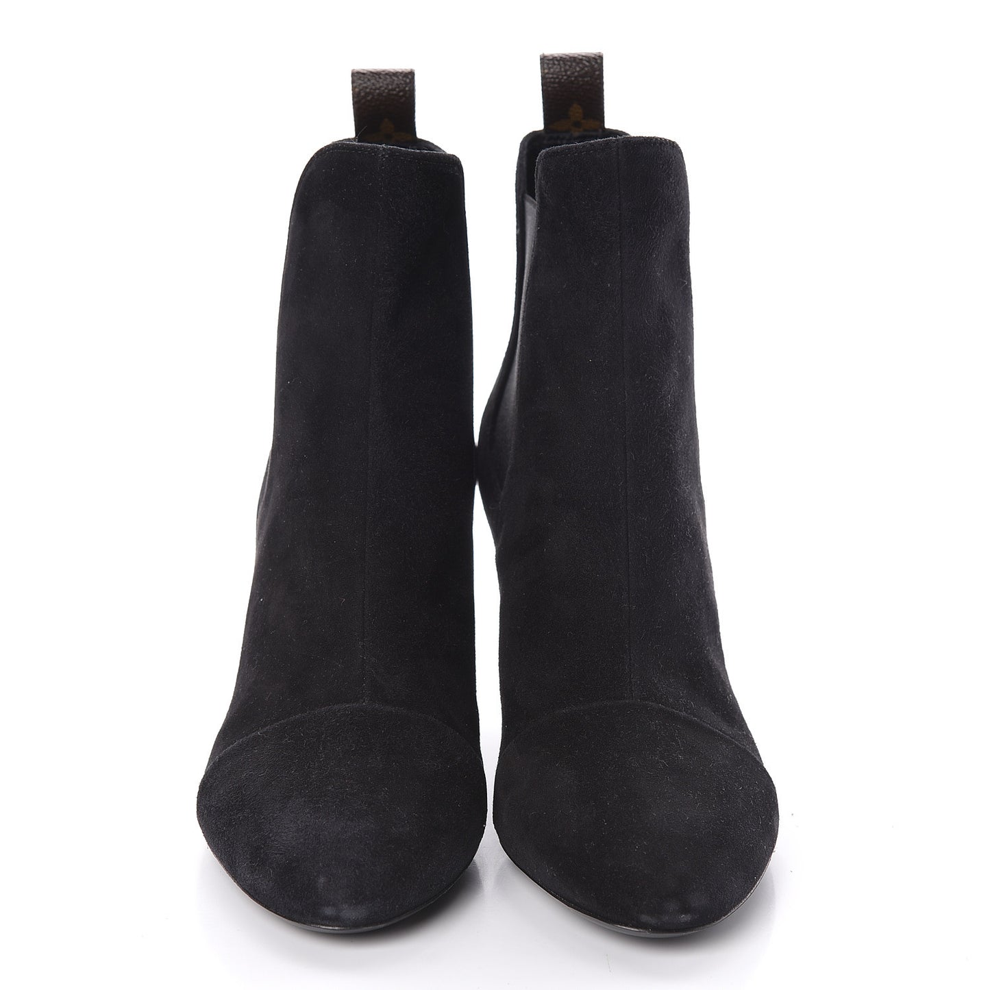Suede Monogram Uniformes Cap Toe Chelsea 75mm Ankle Boots 38.5 Black