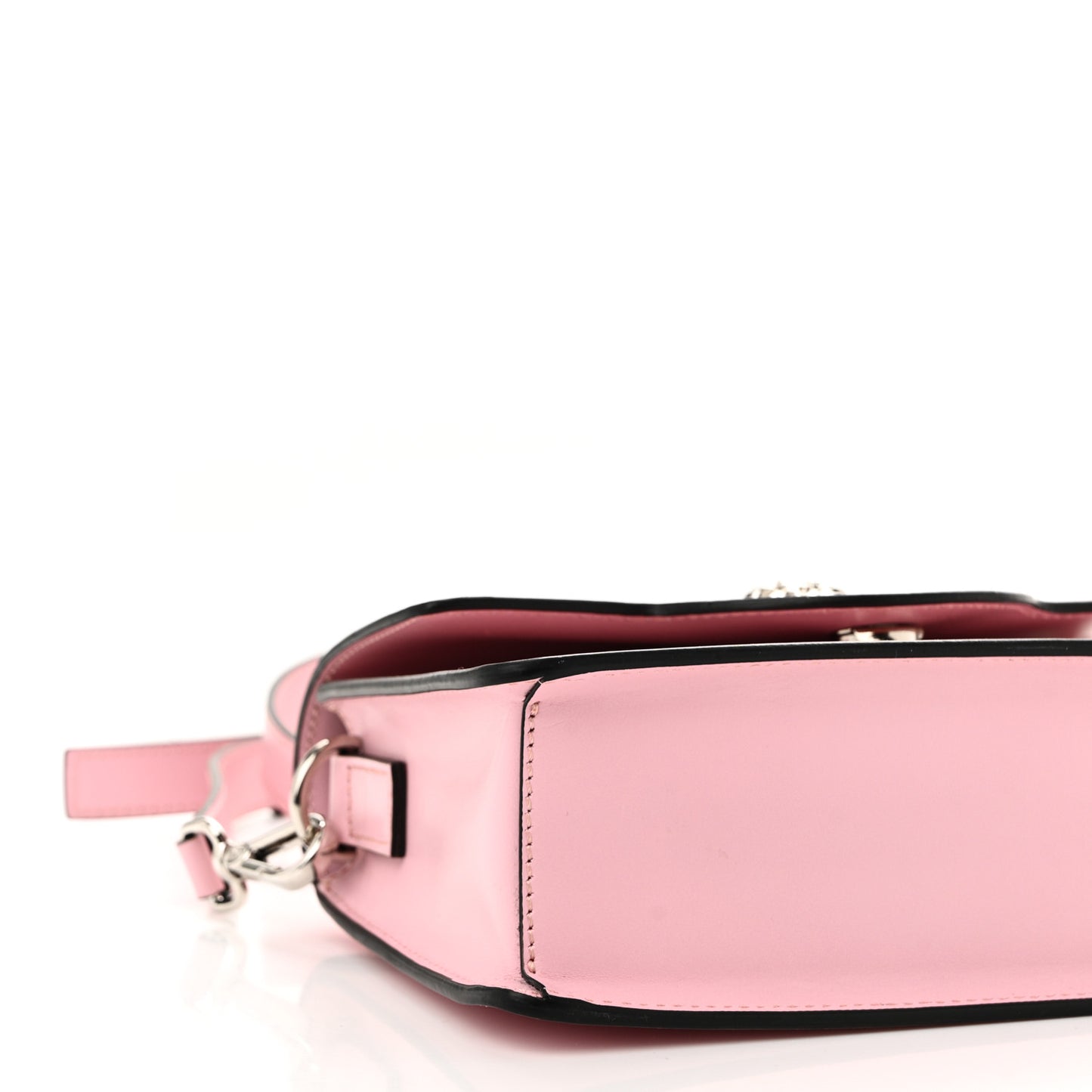 Shiny Calfskin La Medusa Small Top Handle Shoulder Bag Pink