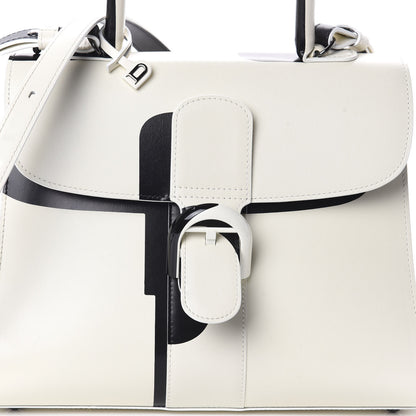 Delvaux Box Calfskin Light And Shadow MM Brillant Satchel Ivory Black 7 of 9