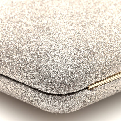 Jimmy Choo Dusty Glitter Ellipse Clutch Platinum Ice 8 of 9