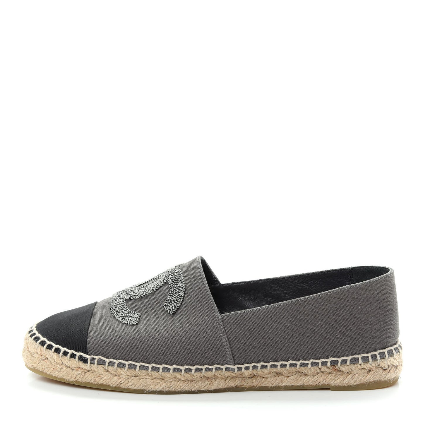 Canvas Grosgrain CC Espadrilles 40 Grey