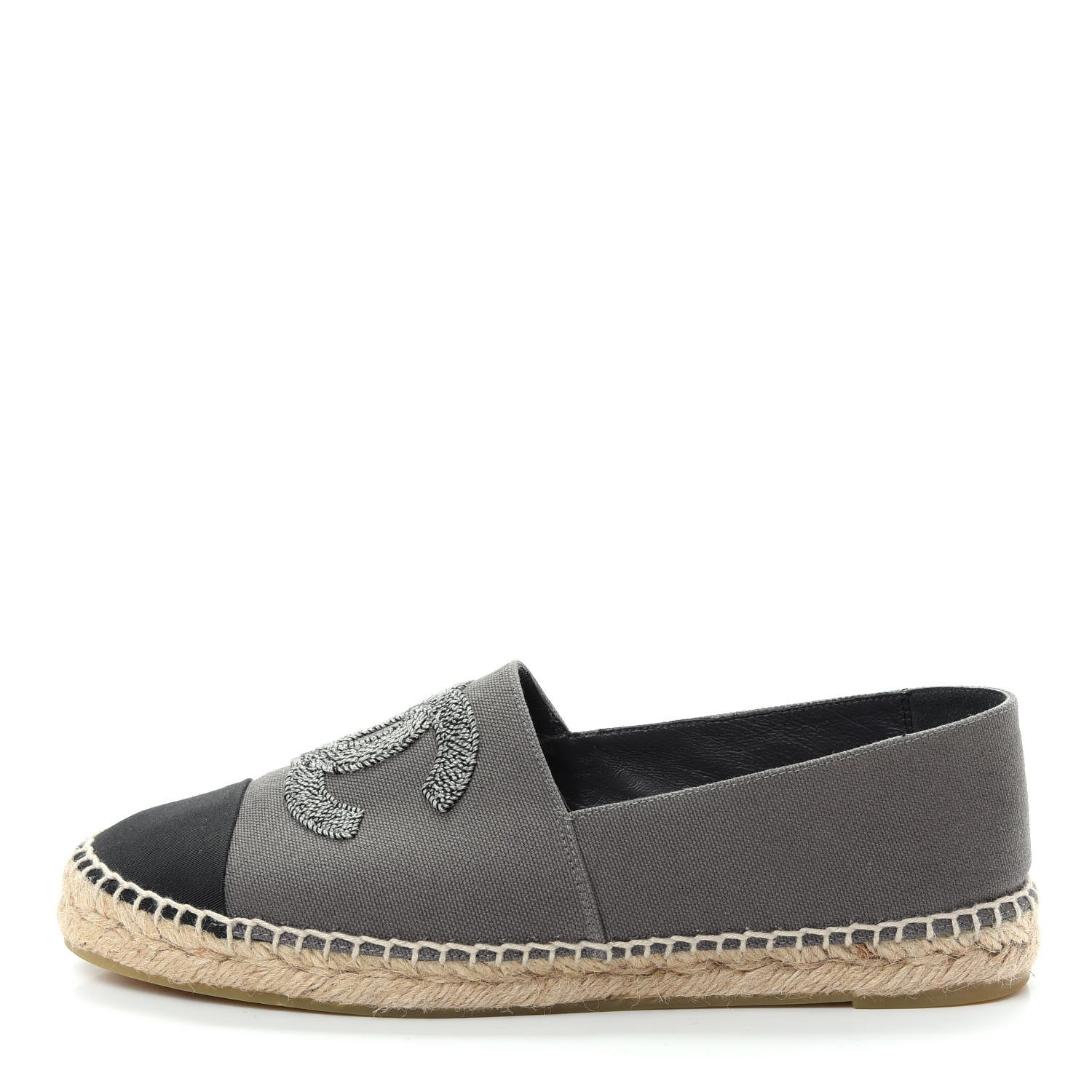 Chanel Canvas Grosgrain CC Espadrilles 40 Grey 1 of 10
