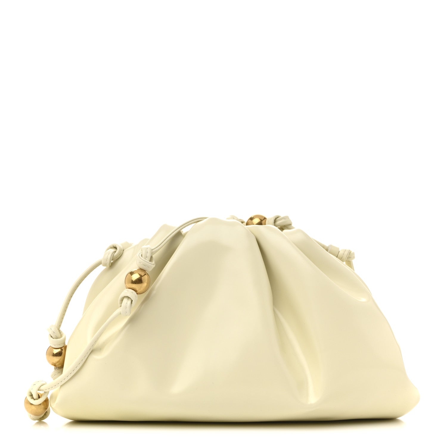 Bottega Veneta Patent Mini Pouch Chalk 1 of 11