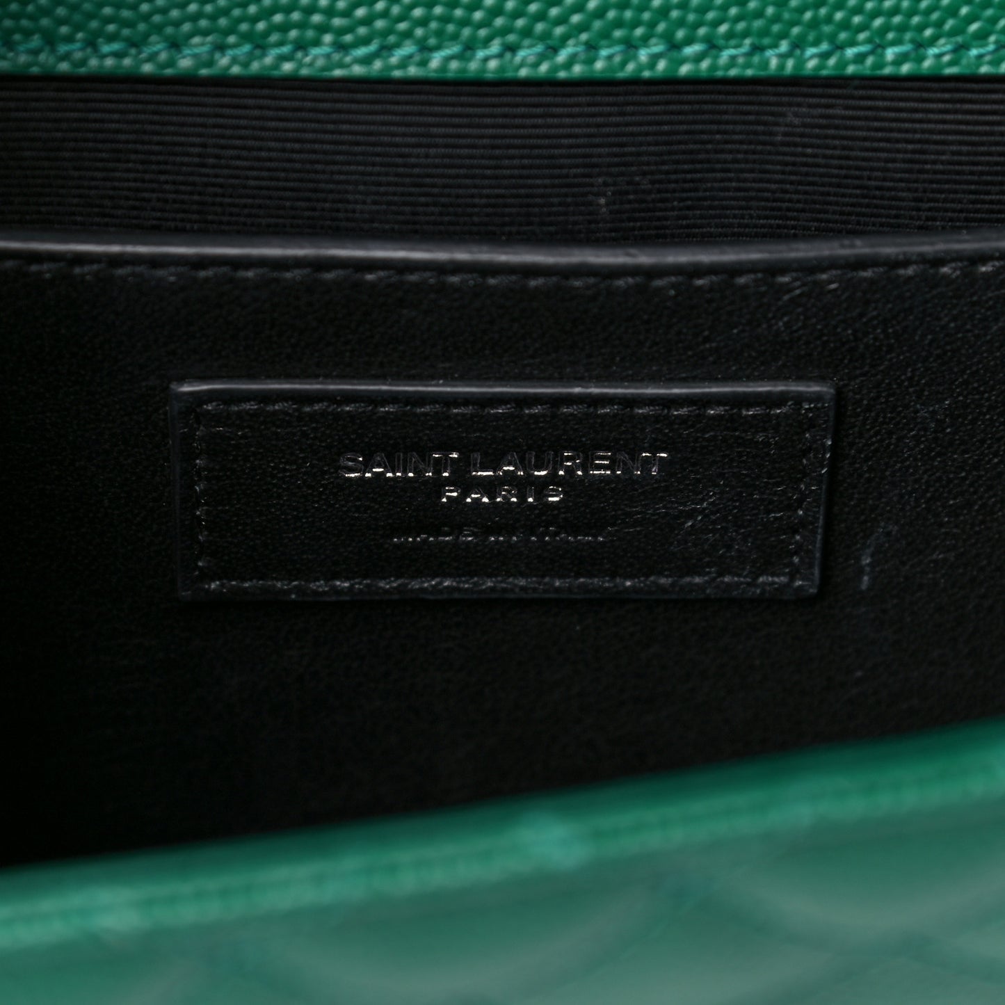 Grain De Poudre Textured Mixed Matelasse Triquilt Medium Monogram Satchel Green