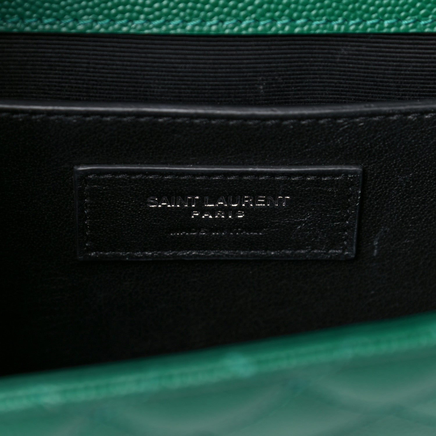 Saint Laurent Grain De Poudre Textured Mixed Matelasse Triquilt Medium Monogram Satchel Green 7 of 16