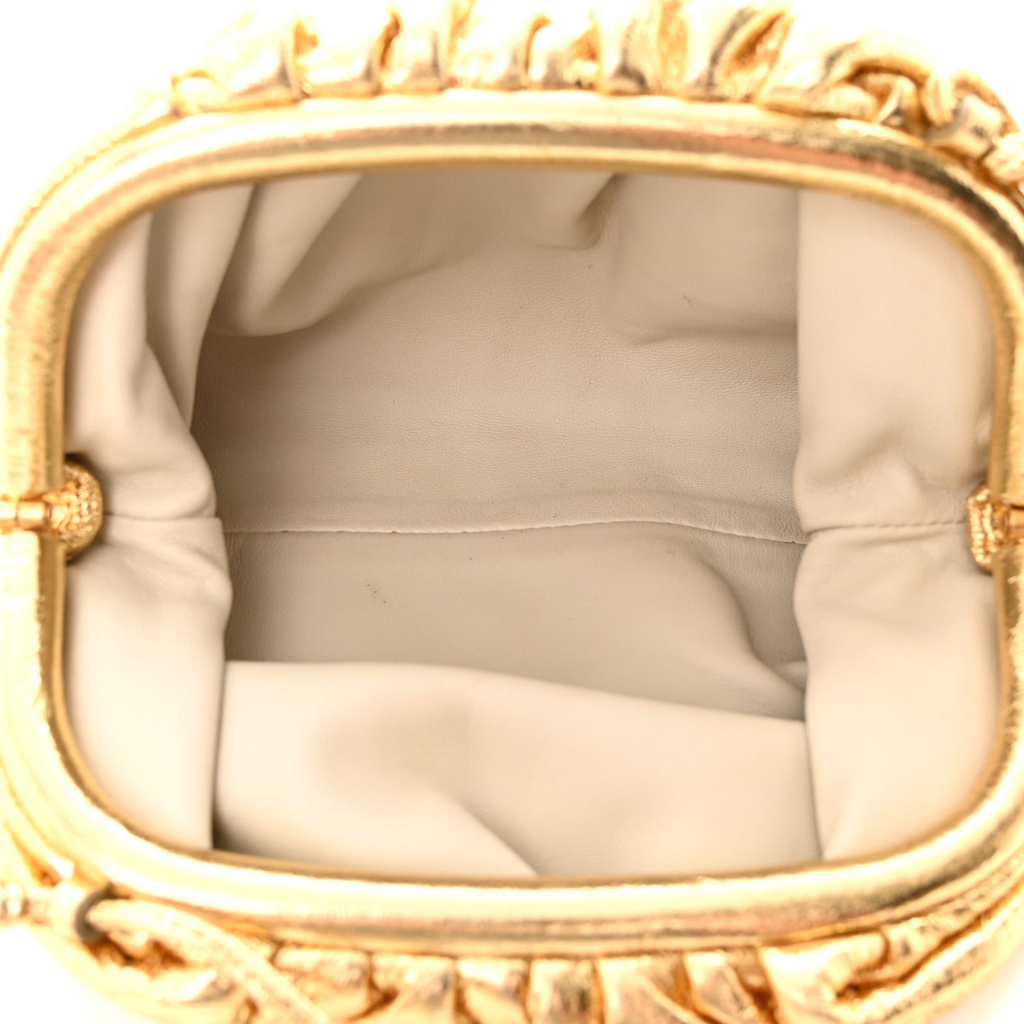 Metallic Crushed Calfskin The Mini Pouch Gold