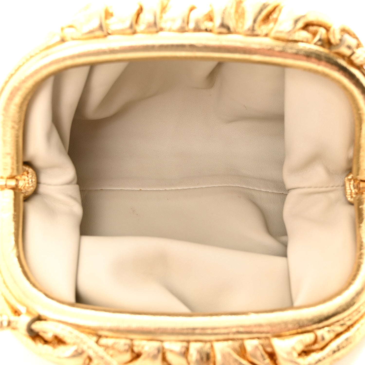 Bottega Veneta Metallic Crushed Calfskin The Mini Pouch Gold 5 of 12