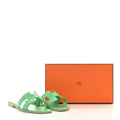 Hermes Epsom Oran Sandals 39.5 Vert Pomme 9 of 9