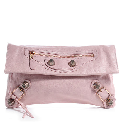 Balenciaga Agneau Giant 21 Rose Gold Hardware Envelope Clutch Bois de Rose 1 of 8