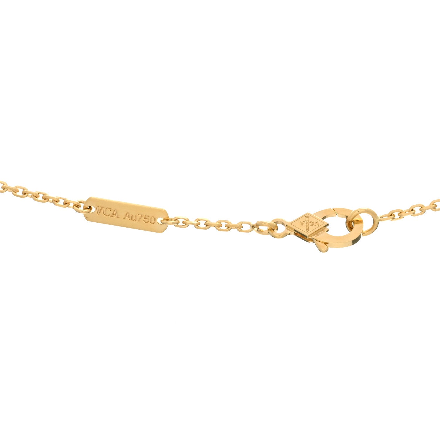 Van Cleef & Arpels 18K Yellow Gold Guilloche Vintage Alhambra Pendant Necklace 3 of 3