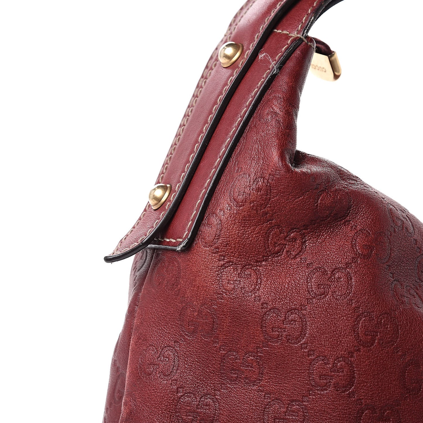 Guccissima Medium Horsebit Chain Hobo Red
