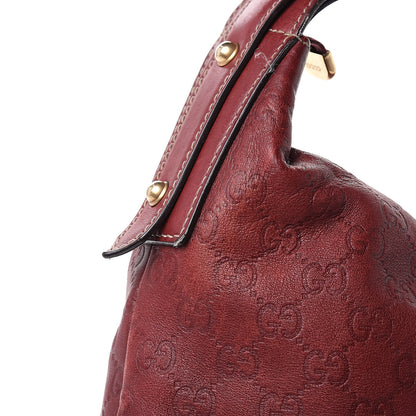 Gucci Guccissima Medium Horsebit Chain Hobo Red 12 of 15