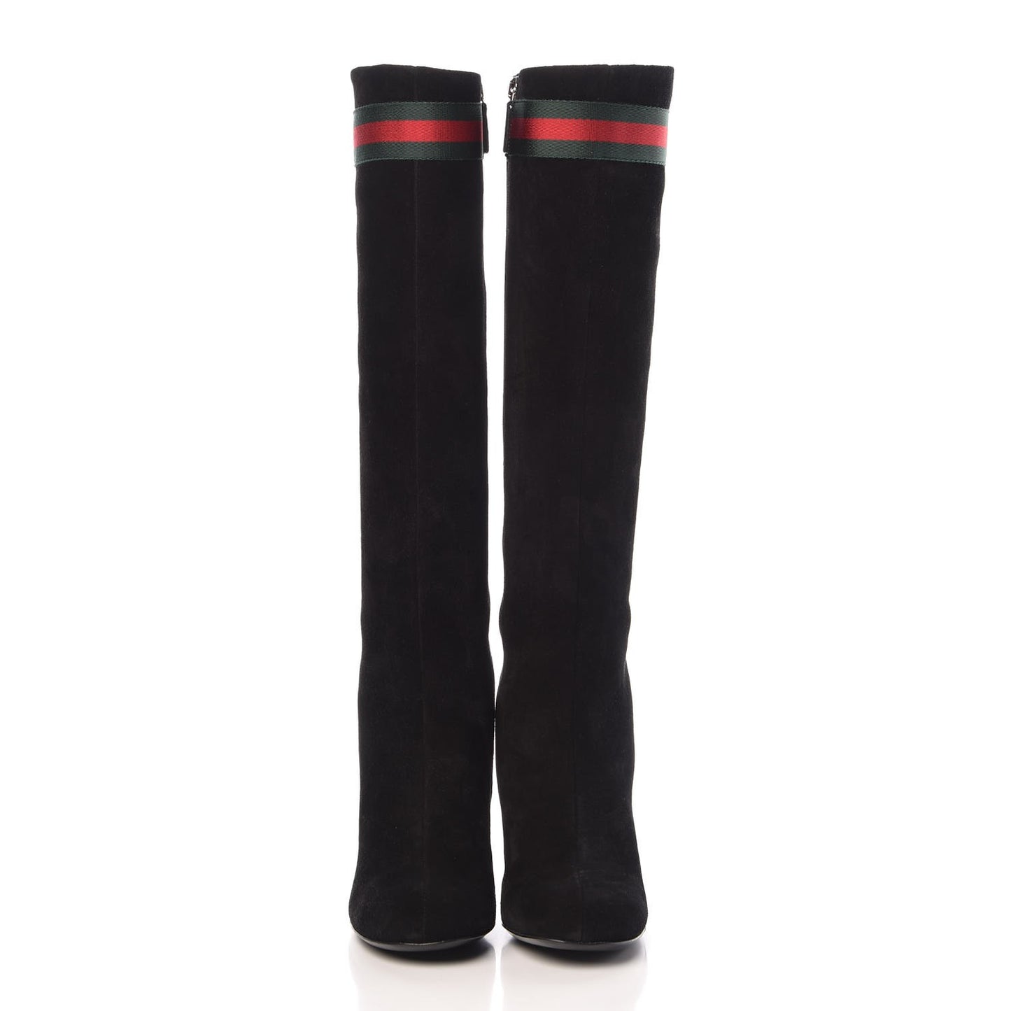 Suede Knee High Web Boots 36.5 Black