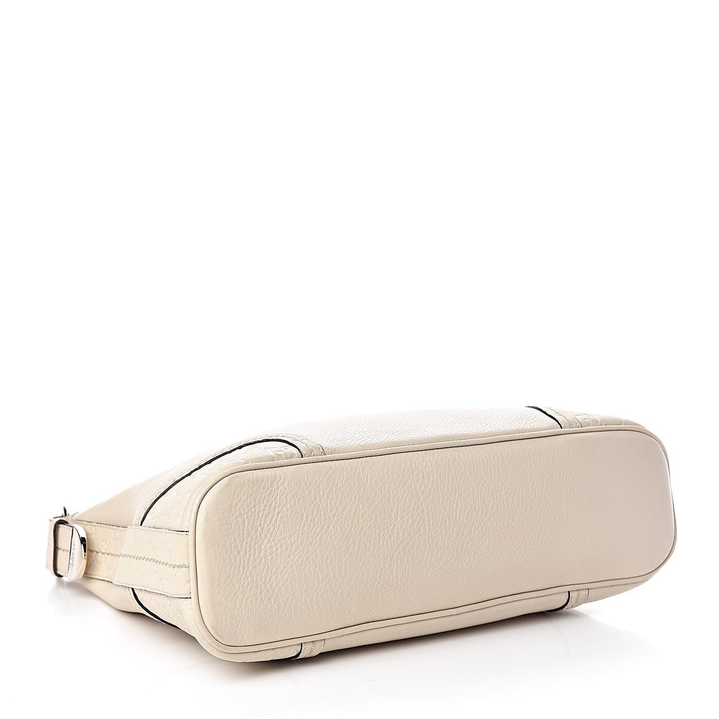 Pebbled Calfskin Guccissima Trim Medium Signoria Hobo Off White