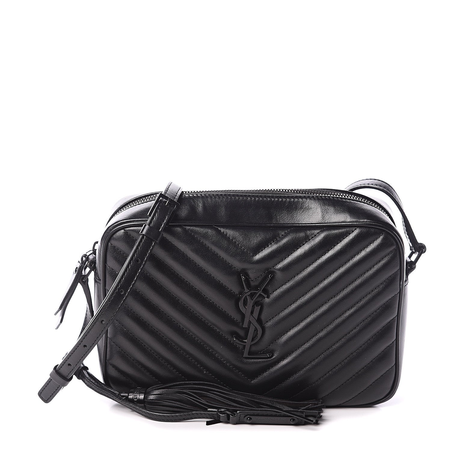 Saint Laurent Calfskin Matelasse Monogram Lou Camera Bag Black 1 of 8