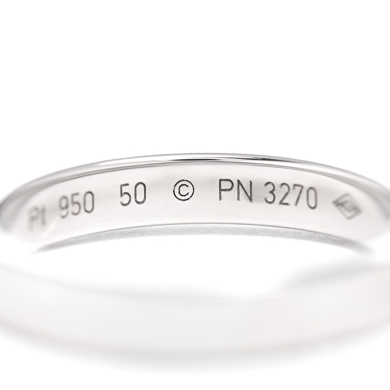 Cartier Platinum Diamond 3mm C De Cartier Wedding Band Ring 50 5.25 4 of 4