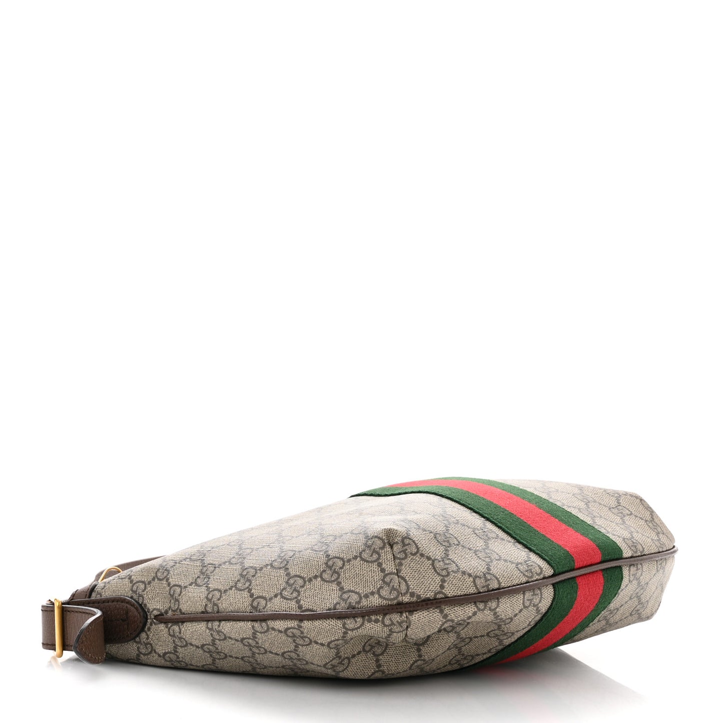 GG Supreme Monogram Web Small Ophidia Half Moon Hobo Brown