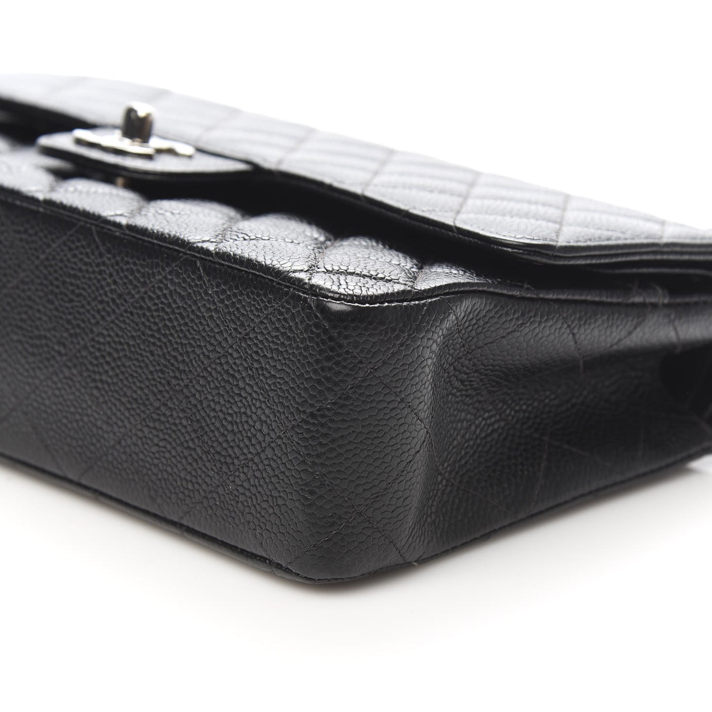 Caviar Quilted Medium Double Flap Black