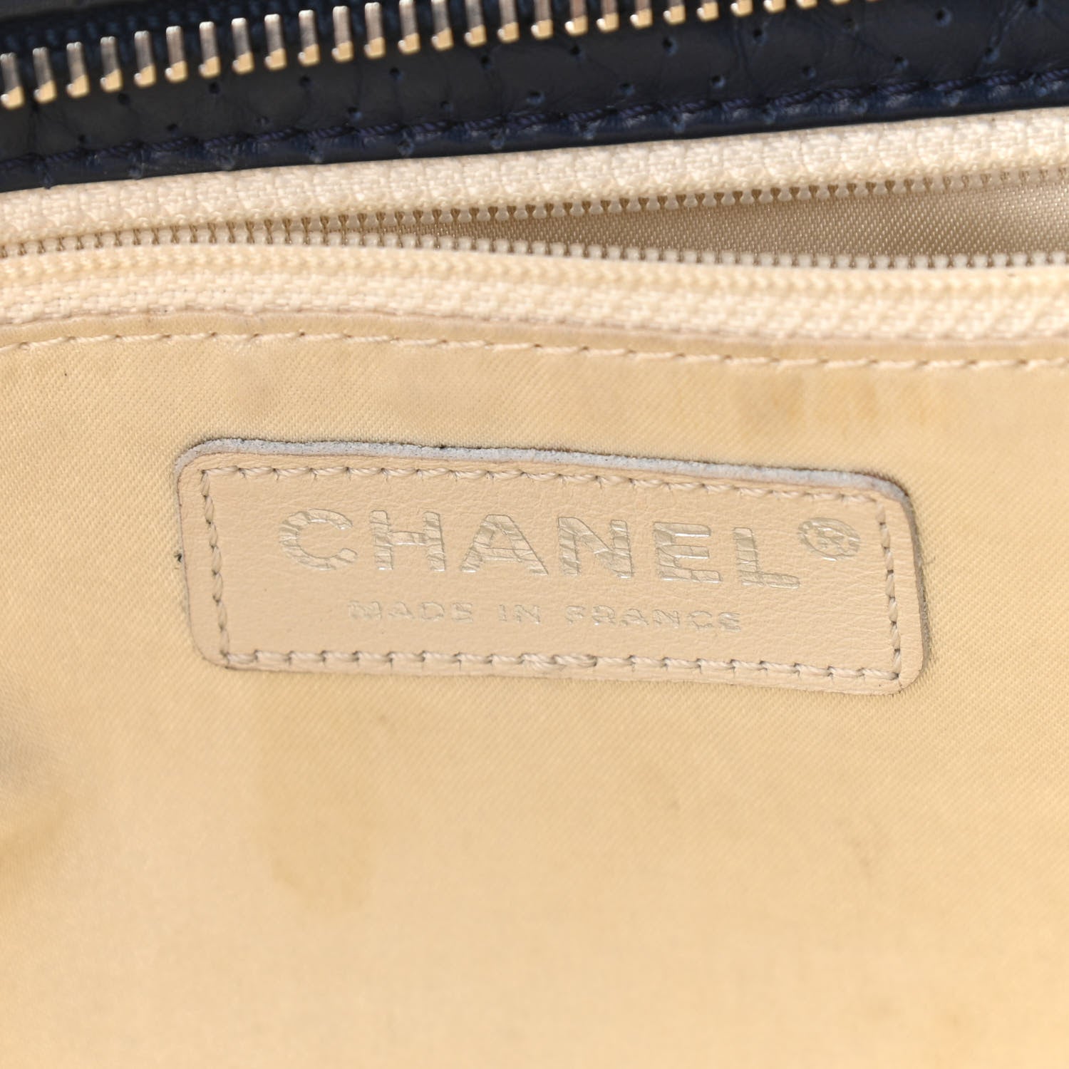 Chanel Calfskin Perforated Large 50's Satchel Marine Fonce 6 of 13