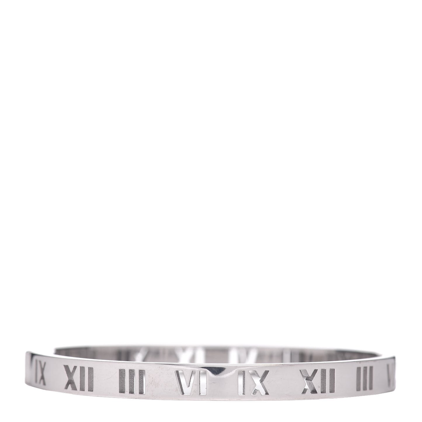 18K White Gold Diamond Atlas Pierced Hinged Bangle Bracelet