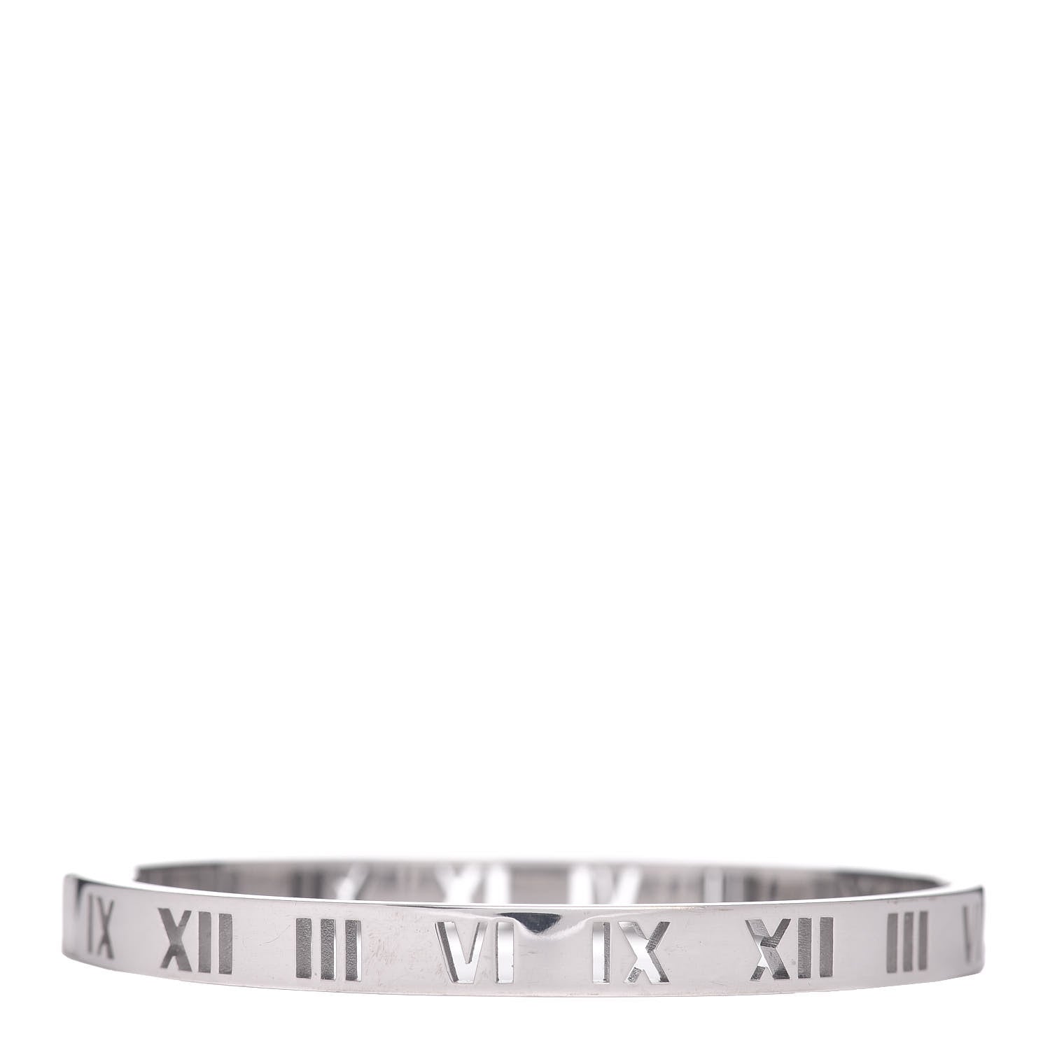 Tiffany 18K White Gold Diamond Atlas Pierced Hinged Bangle Bracelet 3 of 4