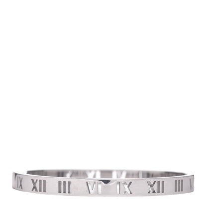 Tiffany 18K White Gold Diamond Atlas Pierced Hinged Bangle Bracelet 3 of 4