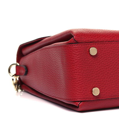 Gucci Dollar Calfskin Medium Interlocking G Top Handle Shoulder Bag Red 8 of 9