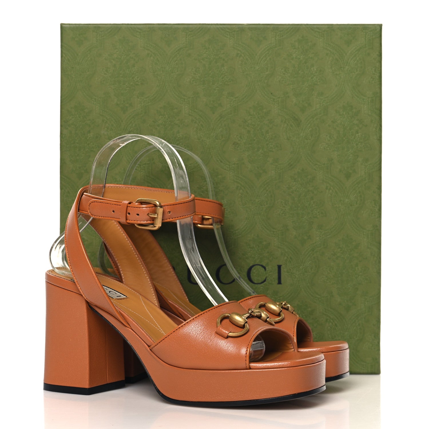 Gucci Quentin Granada Kid Horsebit 25/60mm Platform Sandals 37