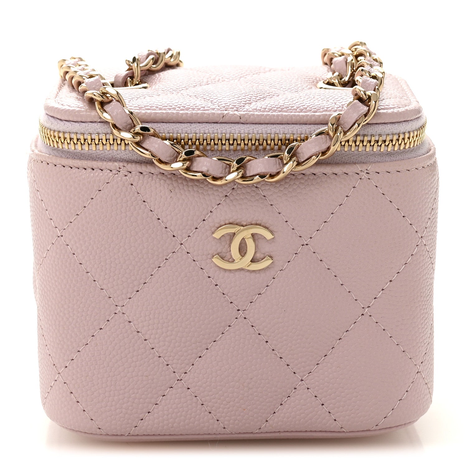 Chanel Caviar Quilted Mini Vanity Case With Chain Light Pink 1 of 13