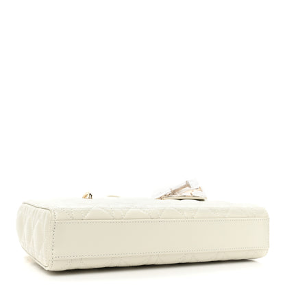 Christian Dior Lambskin Cannage Medium Lady D-Joy White 4 of 8