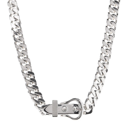 Hermes Sterling Silver Boucle Sellier Link Necklace 1 of 5