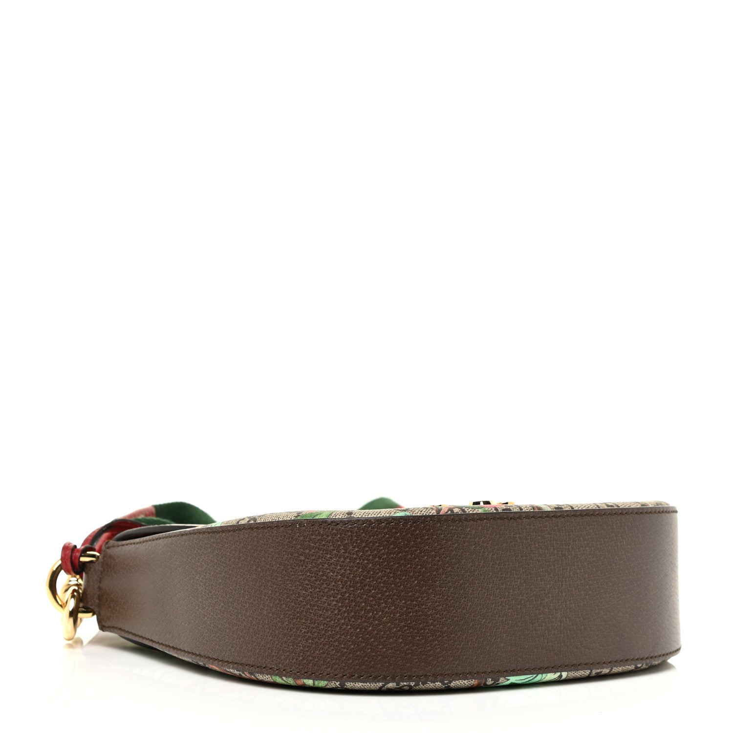 Gucci GG Supreme Monogram Tian Web Medium Padlock Messenger Shoulder Bag Beige Multicolor New Acero 4 of 16