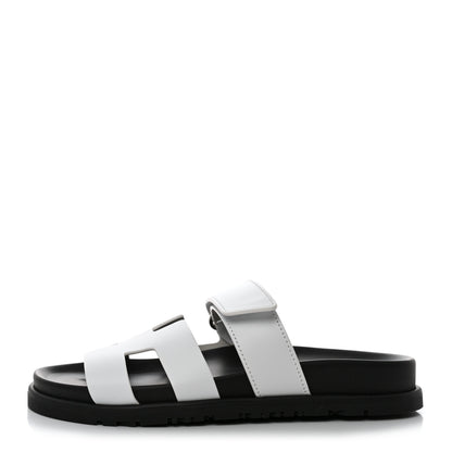Hermes Calfskin Womens Chypre Sandals 35 White 1 of 9