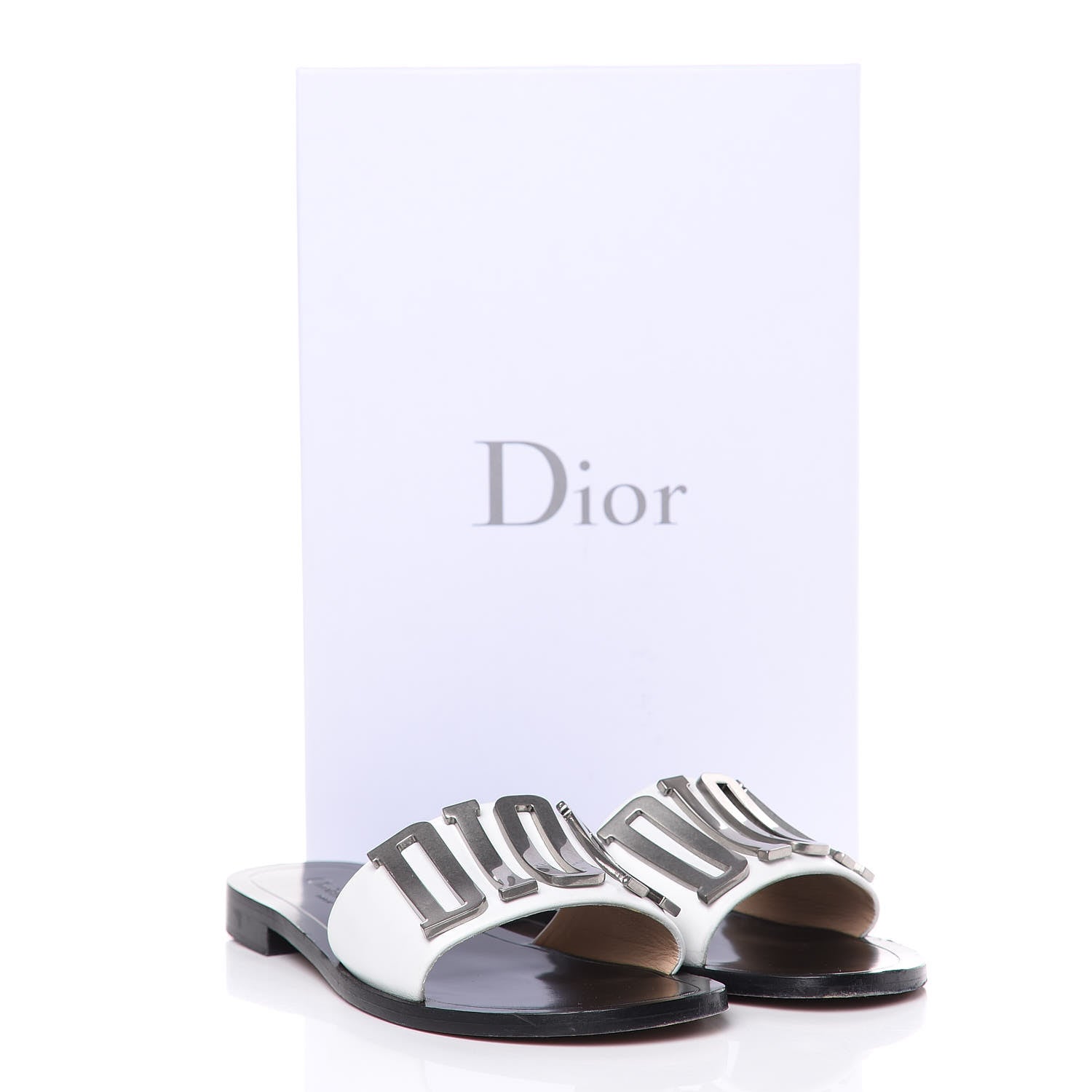 Christian Dior Calfskin Dio(r)evolution 10mm Slide Sandals 37.5 Off White 11 of 11