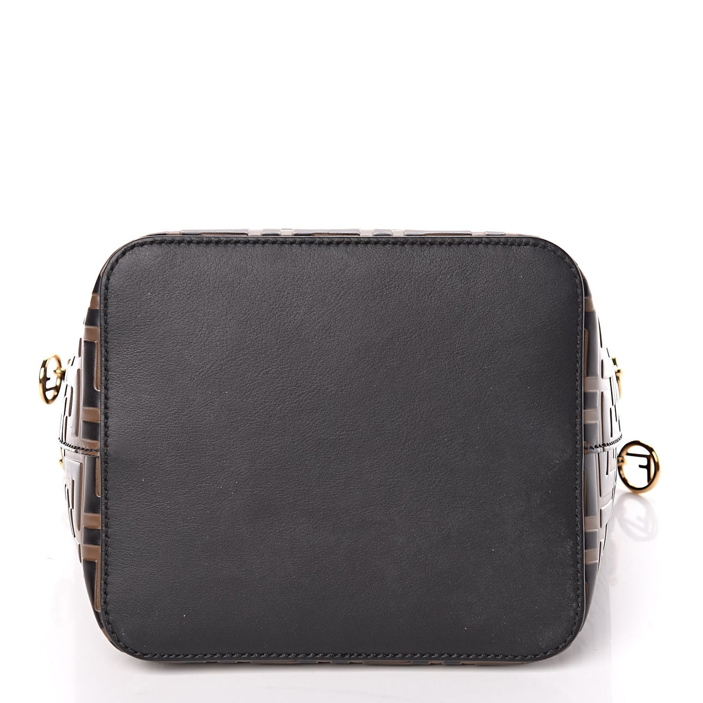 Vitello Grace F is Fendi Bi-Color FF 1974 Embossed Grande Mon Tresor Bucket Bag Maya Black Fragola